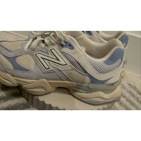 New Balance Men's 9060 Suede Mesh Sneakers Running Shoes Blue Tan Size 7.5 - Picture 2 of 8